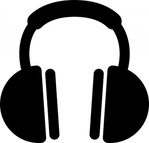 An icon showing a headphone