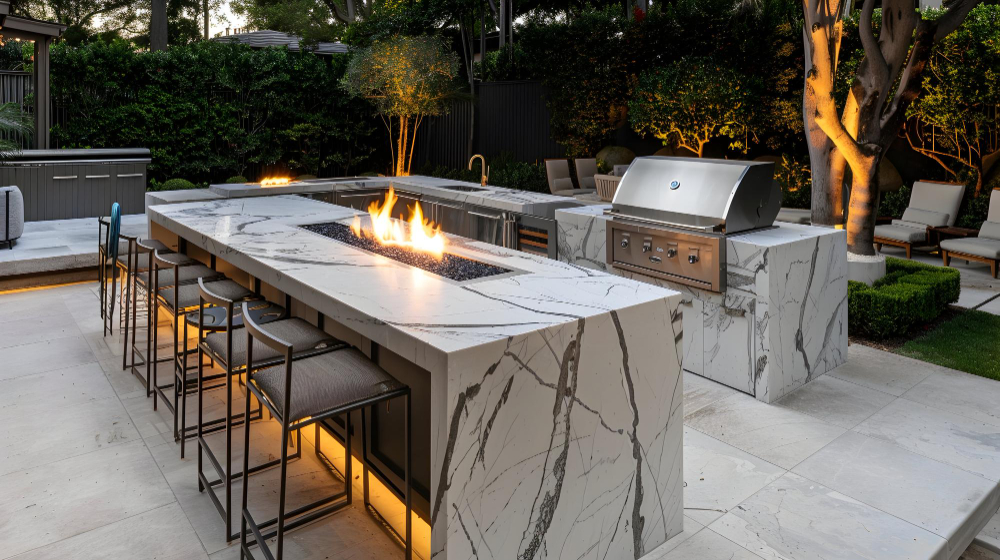 Leathered Granite Outdoor Kitchen